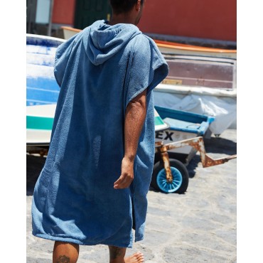 Essential Poncho Towel Changing Robe - Mineral Blue