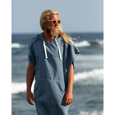 Essential Poncho Towel Changing Robe - Mineral Blue